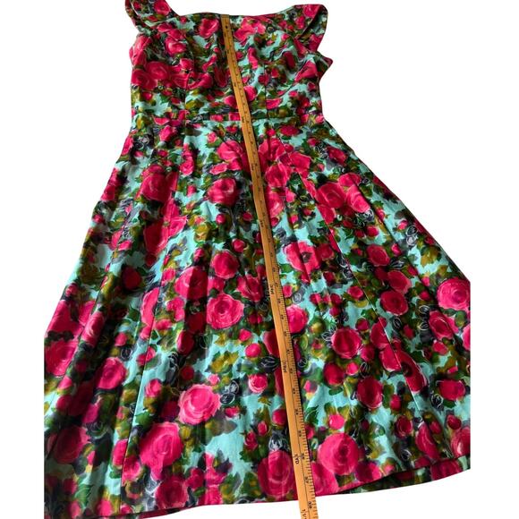 Vtg 60s Walton Pierce Co. Grosse Pointe Rose Dress - Picture 10 of 13